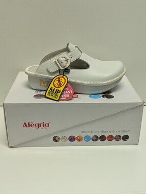 Alegria Donna Clog in White Leather